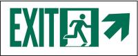 6XU94 Exit Sign, 5 x 14In, GRN/WHT, Exit, ENG, SURF