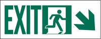 6XY44 Exit Sign, 5x14In, GRN/WHT, Exit, SURF, PK10