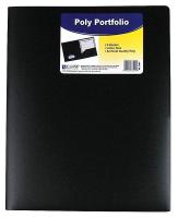 6XUX9 Poly Portfolio Folder, Black, PK 25