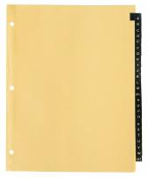 6XVU0 Index Tab Set, A-Z, 26 Tabs, Leather