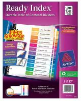 6XVU9 Index Tab Set, Monthly, 12 Tabs, Multicolor