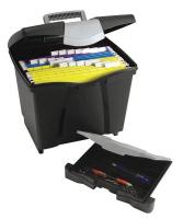 6XWF8 File Storage Box with Drawer, Letter, Blk