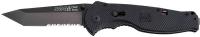 6XWZ0 Folding Knife, Tanto, 3-1/2 In L, Black