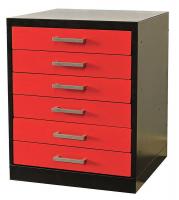 6XXT8 Drawer Pedestal, 18 x 24 x 32H, Black/Red