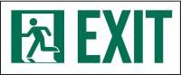 6XY30 Exit Sign, 5x14In, GRN/WHT, Exit, SURF, PK10