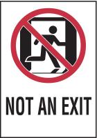 6XY60 Not An Exit Sign, 10 x 7In, R and BK/WHT