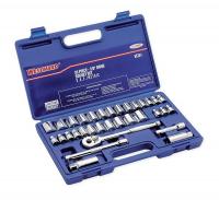 6XZ84 Socket Set, SAE/Metric, 3/8 Dr, 33 Pc