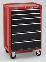 6XZK8 Roller Toolbox, 26-1/2x18x40-3/4, 6 Dr, Red