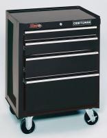 6XZL5 Roller Toolbox, 26-1/2x18x33-3/4, 4 Dr, Blk