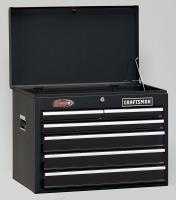 6XZP8 Top Chest, 26 Wx16 Dx19-3/4 H In, 6 Dr, Blk
