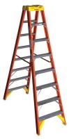6YG81 Dbl Sided Stplddr, FG, 8 ft H, 300 lb. Cap.