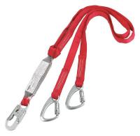 6ZLP0 Tie-Back Lanyard, 2 Leg, Polyester, Red