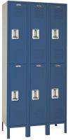 10H307 Assembled Locker, 2 Tier, 36x12x78, Blue