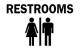 6BT61 - Restroom Sign, 10 x 14In, BK/WHT, Restrooms Подробнее...
