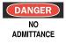 6BW35 - Danger Admittance Sign, 7 x 10In, ENG, Text Подробнее...