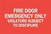 6CD35 - Fire Door Sign, 7 x 10In, WHT/R, ENG, Text Подробнее...