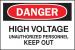 6F652 - Danger Sign, 10 x 14In, R and BK/WHT, ENG Подробнее...