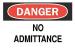 6F660 - Danger Admittance Sign, 7 x 10In, ENG, Text Подробнее...