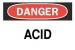 6F835 - Danger Sign, 7 x 10In, R and BK/WHT, Acid Подробнее...