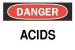 6F838 - Danger Sign, 7 x 10In, R and BK/WHT, Acids Подробнее...