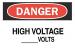 6FH50 - Danger Sign, 7 x 10In, R and BK/WHT, ENG, HV Подробнее...