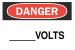 6FH65 - Danger Sign, 10 x 14In, R and BK/WHT, Volts Подробнее...