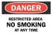 6FV52 - Danger No Smoking Sign, 7 x 10In, ENG, Text Подробнее...