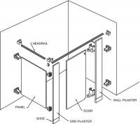 7AG23 Bathroom Partition, Add On, Almond