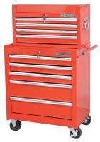 7CX63 Combo Tool Chest/Cabinet, 26 In, 9 Drw, Red