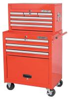 7CX65 Combo Tool Chest/Cabinet, 26 In, 9 Drw, Red