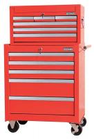 7CX67 Combo Chest/Cabinet, 26 In, 11 Drw, Red