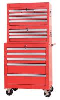 7CX68 Combo Chest/Cabinet, 26 In, 14 Drw, Red