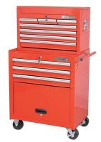 7CX69 Combo Chest/Cabinet, 26 In, 10 Drw, Red