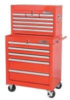 7CX71 Combo Chest/Cabinet, 26 In, 12 Drw, Red