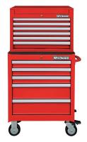 7CX82 Combo Chest/Cabinet, 26 In, 11 Drw, Red