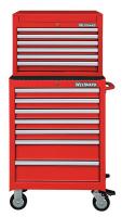 7CX83 Combo Chest/Cabinet, 26 In, 13 Drw, Red