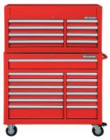 7CX89 Combo Chest/Cabinet, 42 In, 21 Drw, Red