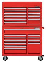 7CX91 Combo Chest/Cabinet, 42 In, 22 Drw, Red