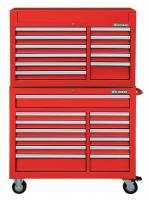 7CX92 Combo Chest/Cabinet, 42 In, 24 Drw, Red