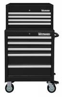 7CX98 Combo Chest/Cabinet, 26 In, 9 Drw, Black