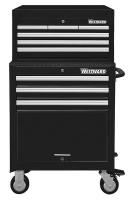 7CY00 Combo Chest/Cabinet, 26 In, 9 Drw, Black