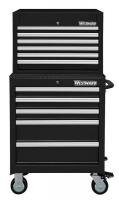 7CY04 Combo Chest/Cabinet, 26 In, 11 Drw, Black