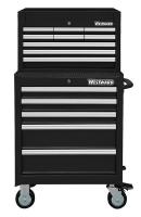7CY07 Combo Chest/Cabinet, 26 In, 14 Drw, Black