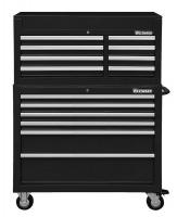 7CY09 Combo Chest/Cabinet, 42 In, 14 Drw, Black