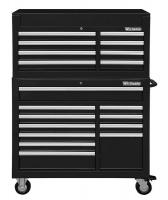 7CY10 Combo Chest/Cabinet, 42 In, 19 Drw, Black
