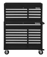 7CY11 Combo Chest/Cabinet, 42 In, 21 Drw, Black