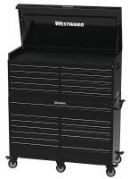 7CY18 Combo Chest/Cabinet, 56 In, 24 Drw, Black