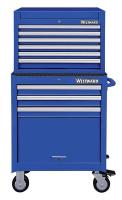 7CY25 Combo Chest/Cabinet, 26 In, 9 Drw, Blue