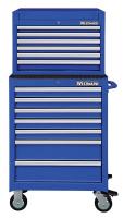 7CY27 Combo Chest/Cabinet, 26 In, 13 Drw, Blue