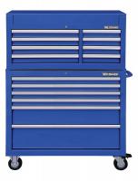 7CY31 Combo Chest/Cabinet, 42 In, 14 Drw, Blue